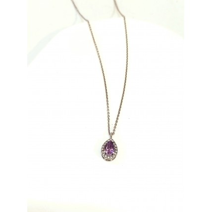 Ασημένιο κολιέ δάκρυ με ζιργκον SN275